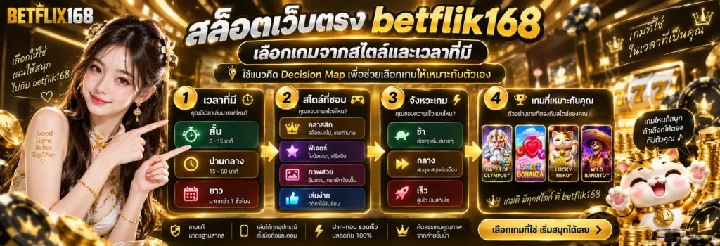 สล็อตเว็บตรง betflik168 เลือกเกมจากสไตล์และเวลาที่มี