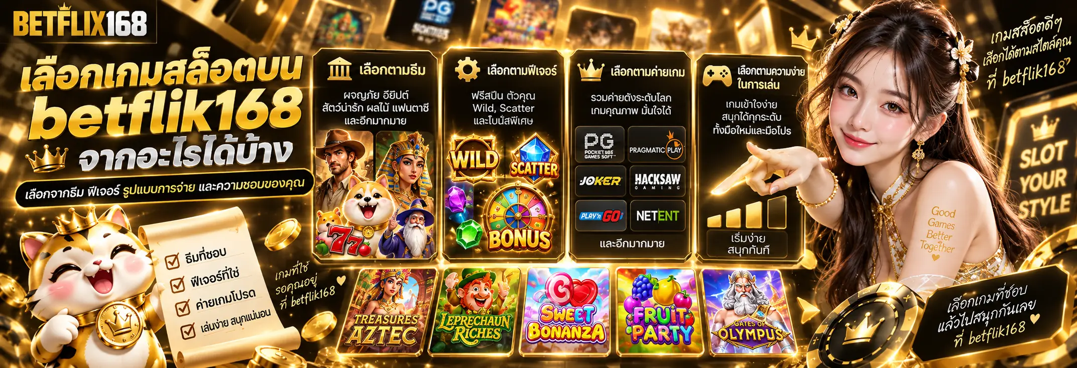 เลือกเกมสล็อตบน betflik168 จากอะไรได้บ้าง
